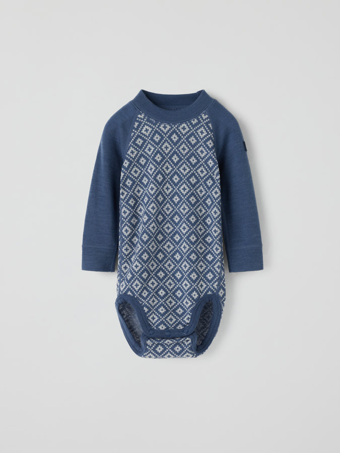 Long sleeve bodysuit merino jacquard Long sleeve bodysuit merino jacquard