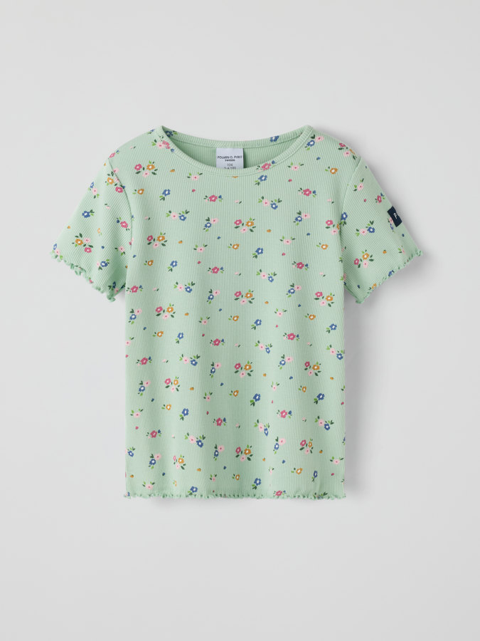 Ribbed T-shirt floral Ribbed T-shirt floral